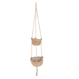 2 Tier Woven Hanging Basket Hemp Rope Hanging Fruit Basket Flower Plants Wall Basket Decor Multi V1294-YM0901-3111250052911