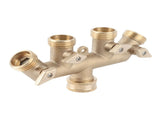 G3/4 Brass 4Way Garden Hose Splitter Ball Valve Hose Adapter Water Faucet Valve Connector V1294-YM0901-3111210284811