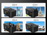 CHOETECH PD5020 35W EU/US/AUS/UK Travel Adapter with Built-in USB-C Cable - Black V28-ELECHOPD5020