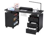 Artiss Manicure Table Nail Desk with Built-in Dust Collector Beauty Salon Station Drawers Shelves FUR-AD-MANICURE-2MOD-BK-AB