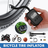 Mini Electric Bike Tyre Pump Black 150 PSI with Digital Gauge for Presta and Schrader Valves V178-59147