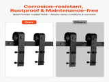 1500 mm Sliding Barn Door Hardware Kit for Single Sliding Barn Door Black V952-HDSMDGDGDM2DBQT76001V0