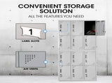 FORTIA 12 Doors Locker Cabinet Metal Storage Gym Home Office School - Light Grey V219-STLFOA12DG