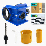 Door Lock Installation Kit with Drilling Template Hole Saw Drill Bit and Hex Wrench for Wooden and V1341-ZY-FDTQPA2Z-BLUE
