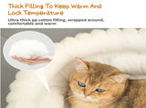Pink Plush Round Pet Bed with Gap Entry & Removable Cushion S Size - Thickened Warm Anti Slip Cats V888-ELOSUNG52276