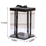 Gift Boxes Transparent Gift Cake Box, Transparent Display Case Gift Boxes with Base Lid, Ribbon for V1369-AZ3-W-21040