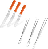 Icing Spatula, Stainless Steel Angled Cake Decorating Frosting Spatula Set of 3 , and V1258-DP02-C-369