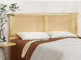 Artiss Bed Frame Queen Size with Rattan Headboard Wooden Bed Base BRUNO WBED-BRUNO-RIBO-Q-WD