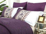Plum Fiore Border Elegance Quilt / Doona / Duvet Cover set V745-AQ041710K3