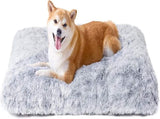 Luxury Long Plush Pet Bed Mat Faux Fur Crate Pad 110x75cm Light Grey XXL Soft Warm Cushion for Giant V888-ELOSUNG44542