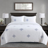 100% Cotton Lightly Quilted Coverlet Set Colorado Blue King V442-STT-COVERLET-COLORADO-BLUE-KI