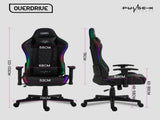Overdrive Gaming Chair, with Bluetooth Speakers, RGB LED Lights, Reclining Game Armchair, Black V219-OFFGCROV5BKA