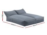 Artiss Outdoor Bean Bag Chair Cover 2 Seater Beanbag Lounge Sofacover Adults BD-COVER-LOUNGE-D-GR