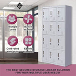 12-Door Locker for Office Gym Shed School Home Storage - Padlock-operated V63-839061