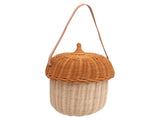 Kids Rattan Storage Basket Hand Woven Decorative Acorn Shaped Basket Bag for Boys Girls Photography V1294-YM0703-3115230034712
