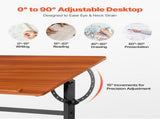 Drafting Table Adjustable 0&deg90&deg Tilt Wooden Drawing Desk with H-Frame V952-SJZMZBDDZBDC3SG4Z001V0