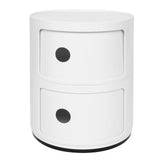 2 Layers Modern Bedside Table Bedroom Side End Stand Multi Functional Round Storage Unit V1294-YM0901-JY37179