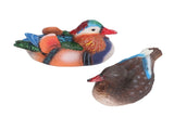 2PCS Floating Mandarin Duck Statue Resin Cute Animal Decor Sculpture Ornament for Outdoor Garden V1294-YM0521-3111230091212