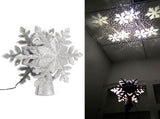 Christmas Tree Topper Projector Light LED Rotating Snowflake Projection Lamp Decoration SilverUS V1294-YM0901-3119200143111