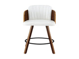 Artiss Wooden Bar Stools Swivel Kitchen Counter Stool Chair 58cm Seat Height BA-TW-W0099-WH