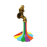Frog Rainbow Faucet Ornament Resin Garden Decorative Animal Rainbow Tap Statue Craft for Outdoor V1294-YM0901-3111240165711