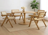 Levede 4x Dining Chair Solid Wood Rattan CH1101-2-NTX2