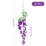 12Set Wisteria Hanging Flowers Plastic Decorative Easy to Shape Wedding Decorations Indoor V1370-AZ4-14502