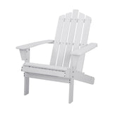 Gardeon Adirondack Outdoor Chairs Wooden Beach Chair Patio Furniture Garden White FF-BEACH-UF-CH-WH