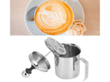 400cc Stainless Steel Manual Milk Frother, Foamer, Mixer, Stirrer for Coffee & Latte Art V1263-JX-2929