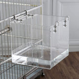 Acrylic Bird Bathtub Bath Shower Box Bowl with Hooks Cage Accessory for Birds Parrots V1294-YM0717-10099953