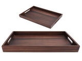 Rectangular Wooden Serving Tray with Grooves Breakfast Food Tray for Tea Coffee Fruit SnackS V1294-YM0718-3118200256311