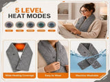 Stay Warm Anywhere with This USB-Powered Heated Scarf, Featuring Five Adjustable Heat Levels, Plush V1341-ZY-A2YNYYNZ-GREY-LONG