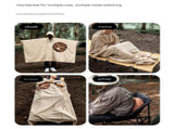 Khaki Cozy 4-in-1 Wearable Fleece Poncho Sleeping Bag - Multifunctional Camping Blanket with V888-ELOSUNG32562