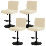 4PCS Stretch Velvet Bar Stool Slipcovers, Soft & Comfortable Swivel Chair Covers with Back, V1369-AZ3-W-08785