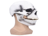 Halloween Scary Skull Mask Adult Full Head Latex Skull Helmet Glowing Eyes with Moving ChinWhite V1294-YM0523-3117210187811