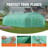 Walk-in Tunnel Greenhouse, 29.5x9.8x6.6 ft Hoop House Greenhouse Tunnel, Peaked Roof Plant Hot House V952-SDXWS30X10X7FTY13V0