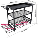 CARLA HOME 4-Tier Power Tool Rack Organizer Wall Mount with Drill Holder & Wrench Hooks for Cordless LSB-36224
