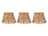 3PCS Faux Rattan Lamp Shades Bohemian Style Paper Braided E14 Bulb Clip On Decorative Lampshade for V1294-YM0901-3119240098711