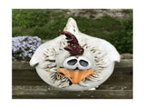 Chicken Sitting on Fence Decor Garden Statues for Fences Rooster Statues Wall Art Yard Art V1369-AZ3-W-11865