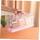 Cute Pink Portable Bread Container with Handle for Outdoor Use V1192-AZ-W-25556