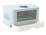 PaWz Foldable Cat Litter Box Tray Enclosed Blue PT1152-GN_NZ