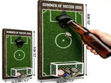 Wall-Mounted Soccer Field Bottle Opener with Goal Net Catcher Football-Themed Bar Accessory for V1341-ZY-QST3YNSL-L