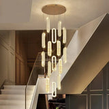 BAMDECOR C3605 15H Modern Oval Ring LED Chandeliers Decor Hanging Lamp Crystal Lustre V255-BAM-C3605