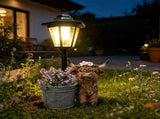 Highland Cow Family Solar Garden Light Style 7 - Resin Animal Statue with Welcome Sign, Warm Pathway V888-ELOSUNG55516