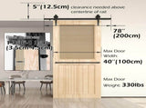 Sliding Barn Door Hardware Kit Heavy Duty Rust Resistant 2M V178-66895