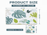 8pcs Monstera MDF Placemats Coasters Heat Resistant V1181-CV0287-CV0288-NEW