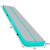 Powertrain Airtrack 20cm Thick 7m x 1m Inflatable Gymnastics Tumbling Mat Air Track - Mint Gree IFM-0701-GYGN