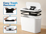 Devanti Automatic Trash Bin 2PCS with Lid 11L Motion Sensor Kitchen Bin Touchless Garbage Can Modern SB-F-11L-WHX2
