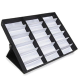 18 Grids PU Leather Eyeglass Glass Display Storage Cases Folding Cover Sunglasses Box Organizer V1294-YM0717-10031478