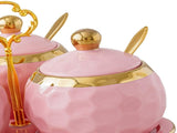 3x Ceramics Spice Jars Sugar Pots Pottery Condiment Jars Set for Sugar Pepper Kitchen Counter V1370-AZ4-06755